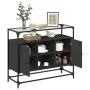 Aparador tapa de cristal y madera ingeniería negro 98x35x81 cm de , Aparadores - Ref: Foro24-846069, Precio: 105,15 €, Descue...