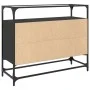 Aparador tapa de cristal y madera ingeniería negro 98x35x81 cm de , Aparadores - Ref: Foro24-846069, Precio: 105,15 €, Descue...