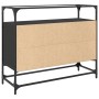 Schwarzer Schrank mit Glas- und Holzdeckel, 98x35x81 cm. von , Sideboards - Ref: Foro24-846069, Preis: 106,71 €, Rabatt: %