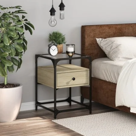 Mesita de noche madera de ingeniería roble Sonoma 40x40x55 cm by , Nightstands - Ref: Foro24-846076, Price: 54,05 €, Discount: %