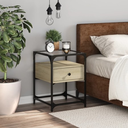 Mesita de noche madera de ingeniería roble Sonoma 40x40x55 cm by , Nightstands - Ref: Foro24-846076, Price: 54,87 €, Discount: %