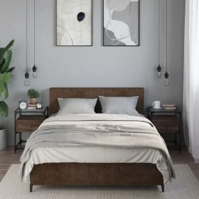 Zwei Nachttische aus braunem Eichenfurnierholz, 40x40x55 cm. von , Nachttische - Ref: Foro24-846083, Preis: 85,00 €, Rabatt: %
