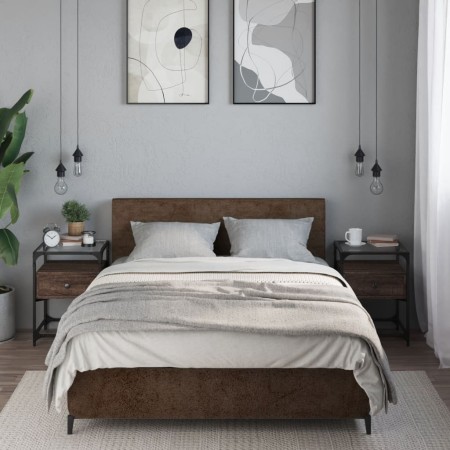 Mesitas noche 2 uds madera ingeniería marrón roble 40x40x55 cm de , Mesitas de noche - Ref: Foro24-846083, Precio: 86,16 €, D...