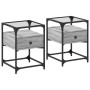 Mesita de noche 2 uds madera ingeniería gris Sonoma 40x40x55 cm by , Nightstands - Ref: Foro24-846081, Price: 86,16 €, Discou...
