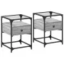 Nachttisch 2 Stück aus grauem Sonoma-Ingenieurholz 40x40x55 cm von , Nachttische - Ref: Foro24-846081, Preis: 85,00 €, Rabatt: %