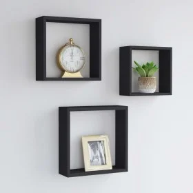 Cube wall shelves 3 units black MDF by vidaXL, Shelves and shelves - Ref: Foro24-323950, Price: 33,81 €, Discount: %
