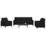 Juego de sofás con cojines 3 piezas terciopelo negro by , Sofas - Ref: Foro24-3278356, Price: 641,87 €, Discount: %