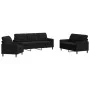 Juego de sofás con cojines 3 piezas terciopelo negro by , Sofas - Ref: Foro24-3278356, Price: 642,98 €, Discount: %