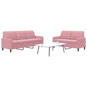 Juego de sofás con cojines 2 piezas terciopelo rosa by , Sofas - Ref: Foro24-3278394, Price: 552,80 €, Discount: %