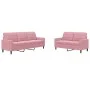 Juego de sofás con cojines 2 piezas terciopelo rosa by , Sofas - Ref: Foro24-3278394, Price: 552,80 €, Discount: %