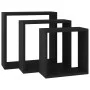 Cube wall shelves 3 units black MDF by vidaXL, Shelves and shelves - Ref: Foro24-323950, Price: 33,81 €, Discount: %