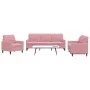 Juego de sofás con cojines 3 piezas terciopelo rosa by , Sofas - Ref: Foro24-3278354, Price: 717,82 €, Discount: %