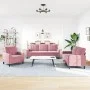 Juego de sofás con cojines 3 piezas terciopelo rosa by , Sofas - Ref: Foro24-3278354, Price: 717,82 €, Discount: %