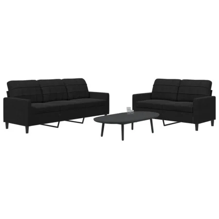 Juego de sofás con cojines 2 piezas terciopelo negro de , Sofás - Ref: Foro24-3278396, Precio: 467,28 €, Descuento: %