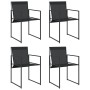 Sillas de jardín con cojines 4 unidades acero y textilene negro by , Garden chairs - Ref: Foro24-4008593, Price: 119,16 €, Di...