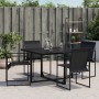 Sillas de jardín con cojines 4 unidades acero y textilene negro by , Garden chairs - Ref: Foro24-4008593, Price: 119,16 €, Di...