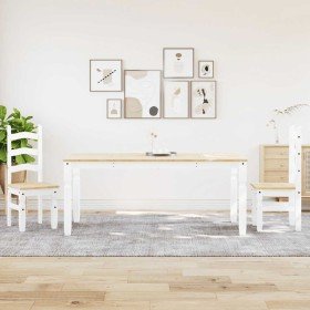 Juego de comedor Panama 3 pzas madera maciza de pino blanco
