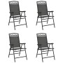 Sillas de jardín plegables 4 uds acero y textileno gris melange by , Garden chairs - Ref: Foro24-3157293, Price: 162,27 €, Di...