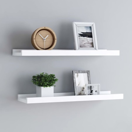 Regal für Bilderrahmen 2 Stück MDF weiß 40x9x3 cm von vidaXL, Regale und Regale - Ref: Foro24-323928, Preis: 19,44 €, Rabatt: %