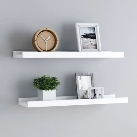 Shelf for photo frames 2 units White MDF 40x9x3 cm by vidaXL, Shelves and shelves - Ref: Foro24-323928, Price: 19,05 €, Disco...