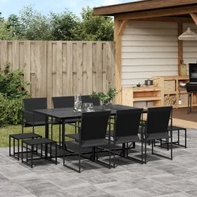 11-teiliges Gartensitzgruppen-Set aus schwarzem Textilene von , Gartensets - Ref: Foro24-3295129, Preis: 428,74 €, Rabatt: %