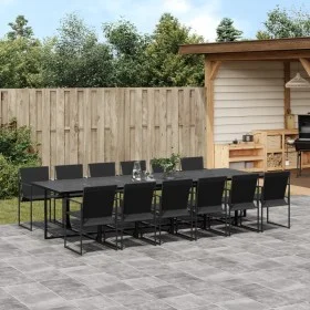 13-teiliges Gartensitzgruppen-Set aus schwarzem Textilene von , Gartensets - Ref: Foro24-3295122, Preis: 696,06 €, Rabatt: %