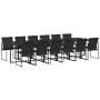 Juego de comedor de jardín 13 piezas textileno negro by , Garden sets - Ref: Foro24-3295122, Price: 705,04 €, Discount: %