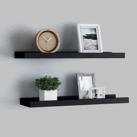 Shelf for photo frames 2 pcs black MDF 60x9x3 cm by vidaXL, Shelves and shelves - Ref: Foro24-323932, Price: 22,20 €, Discoun...