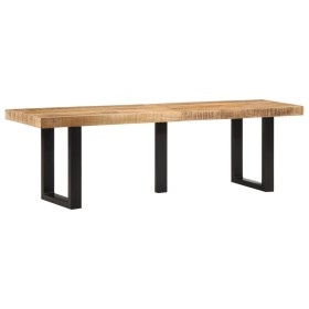 Banco de madera maciza de mango rugosa y acero 160 cm de , Bancos para recibidores y almacenamiento - Ref: Foro24-4006413, Pr...