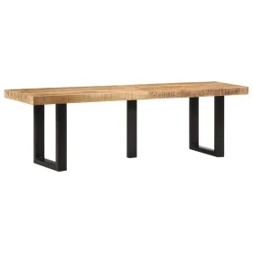 Banco de madera maciza de mango rugosa y acero 160 cm by , Benches for halls and storage - Ref: Foro24-4006413, Price: 173,47...