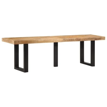 Banco de madera maciza de mango rugosa y acero 160 cm by , Benches for halls and storage - Ref: Foro24-4006413, Price: 173,47...