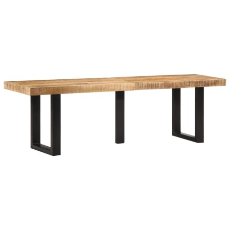 Massive Holzbank aus rauem Mangoholz und Stahl, 160 cm. von , Bänke für Hallen und Lager - Ref: Foro24-4006413, Preis: 177,87...