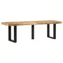 Banco de madera maciza de mango rugosa y acero 160 cm by , Benches for halls and storage - Ref: Foro24-4006413, Price: 173,47...