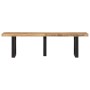 Banco de madera maciza de mango rugosa y acero 160 cm de , Bancos para recibidores y almacenamiento - Ref: Foro24-4006413, Pr...
