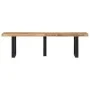 Banco de madera maciza de mango rugosa y acero 160 cm by , Benches for halls and storage - Ref: Foro24-4006413, Price: 173,47...