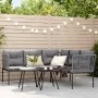 Gartensofa mit L-förmigen Kissen, aus schwarzem Stahl und Textilene. von , Outdoor-Sofas - Ref: Foro24-4008111, Preis: 300,42...