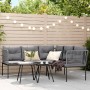 Sofá de jardín con cojines forma de L acero y textileno negro by , Outdoor sofas - Ref: Foro24-4008111, Price: 283,59 €, Disc...