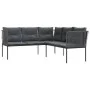 Gartensofa mit L-förmigen Kissen, aus schwarzem Stahl und Textilene. von , Outdoor-Sofas - Ref: Foro24-4008111, Preis: 300,42...