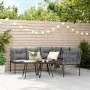 Gartensofa mit L-förmigen Kissen, aus schwarzem Stahl und Textilene. von , Outdoor-Sofas - Ref: Foro24-4008111, Preis: 300,42...