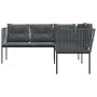 Gartensofa mit L-förmigen Kissen, aus schwarzem Stahl und Textilene. von , Outdoor-Sofas - Ref: Foro24-4008111, Preis: 300,42...