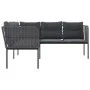 Gartensofa mit L-förmigen Kissen, aus schwarzem Stahl und Textilene. von , Outdoor-Sofas - Ref: Foro24-4008111, Preis: 300,42...
