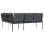 Gartensofa mit L-förmigen Kissen, aus schwarzem Stahl und Textilene. von , Outdoor-Sofas - Ref: Foro24-4008111, Preis: 300,42...