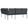 Gartensofa mit L-förmigen Kissen, aus schwarzem Stahl und Textilene. von , Outdoor-Sofas - Ref: Foro24-4008111, Preis: 283,59...