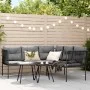 Sofá de jardín con cojines forma de L acero y textileno negro by , Outdoor sofas - Ref: Foro24-4008107, Price: 287,48 €, Disc...