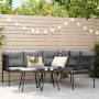 Sofá de jardín con cojines forma de L acero y textileno negro by , Outdoor sofas - Ref: Foro24-4008107, Price: 293,33 €, Disc...