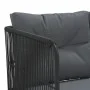 Sofá de jardín con cojines forma de L acero y textileno negro by , Outdoor sofas - Ref: Foro24-4008107, Price: 287,48 €, Disc...