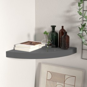 Glossy gray MDF corner floating shelf 35x35x3.8 cm by vidaXL, Shelves and shelves - Ref: Foro24-323913, Price: 30,17 €, Disco...