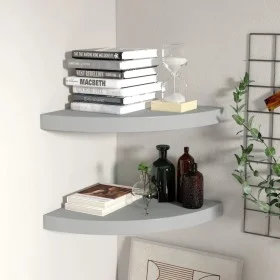 Corner floating shelves 2 units MDF gray 35x35x3.8 cm by vidaXL, Shelves and shelves - Ref: Foro24-323923, Price: 45,04 €, Di...