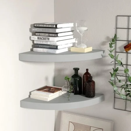 Corner floating shelves 2 units MDF gray 35x35x3.8 cm by vidaXL, Shelves and shelves - Ref: Foro24-323923, Price: 45,04 €, Di...