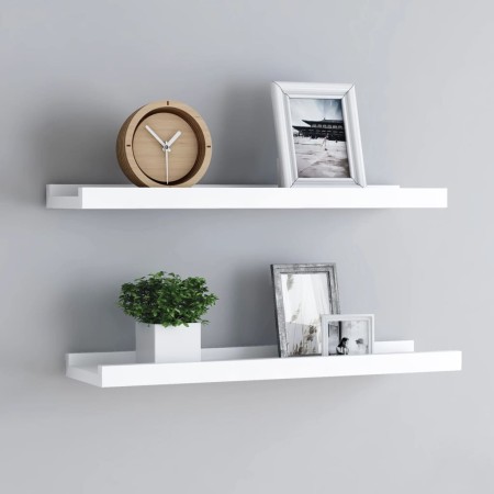 Regal für Fotorahmen 2 Stück weiß MDF 60x9x3 cm von vidaXL, Regale und Regale - Ref: Foro24-323929, Preis: 20,13 €, Rabatt: %